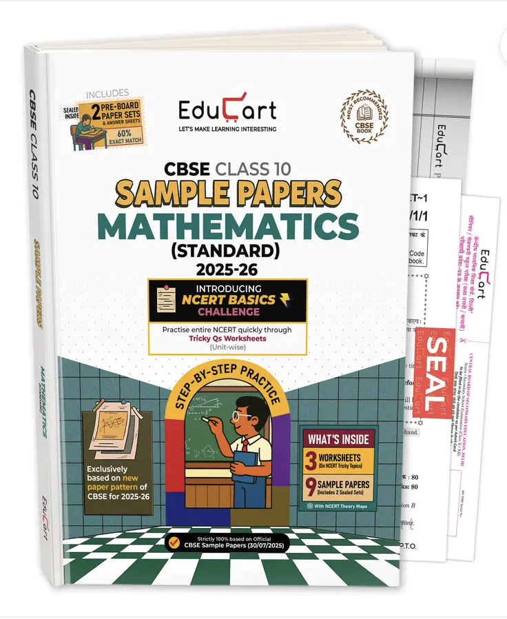 Educart CBSE CLASS 10 Sample Papers Mathematics (Standard) 2025-26